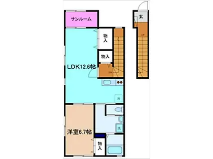 シェルクレールR(1LDK/2階)の間取り写真