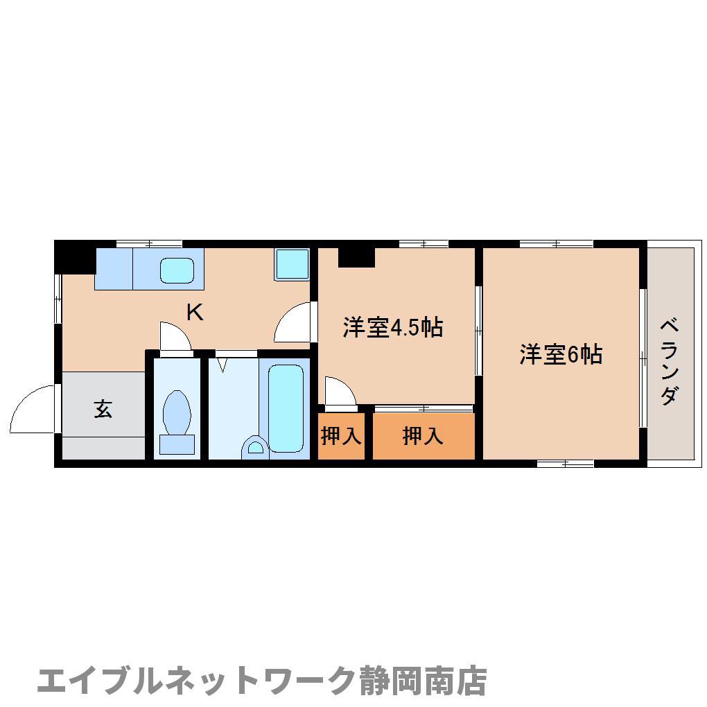 ロイヤル西中原(2K/3階)の間取り写真