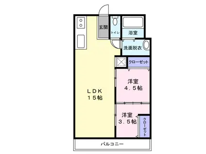 メゾン・ド・アップ(2LDK/3階)の間取り写真