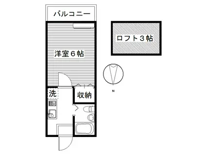 シャルマン日高(1K/2階)の間取り写真
