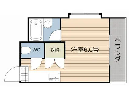 エントピア牧元(ワンルーム/2階)の間取り写真