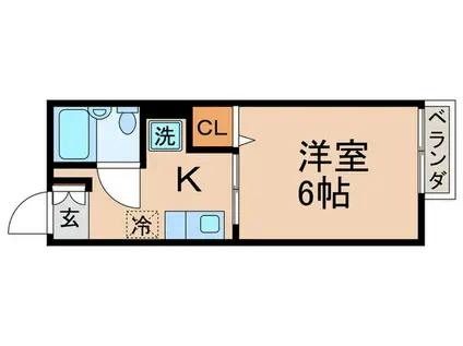 シティハイム小川(1K/1階)の間取り写真
