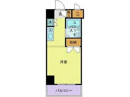 スカイコート世田谷用賀(ワンルーム/4階)の間取り写真