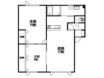 ブライト(2LDK/2階)の間取り写真