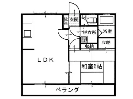 柞田下野ハイツ(1LDK/2階)の間取り写真