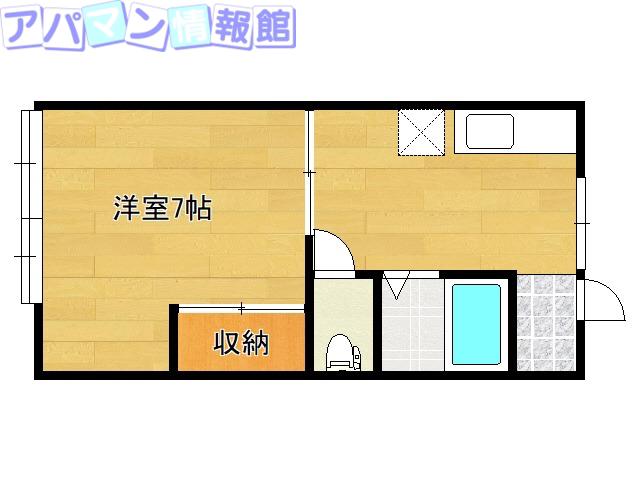 コーポ豊C(1K/2階)の間取り写真