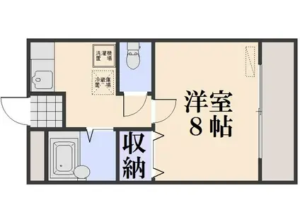 ファンテイル青江(1K/1階)の間取り写真