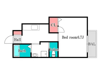 トスカ北方(1K/1階)の間取り写真