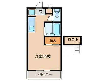 メゾンテイク(ワンルーム/2階)の間取り写真