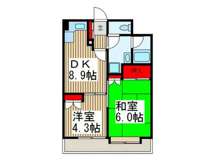 西川口朝日マンション(2DK/3階)の間取り写真