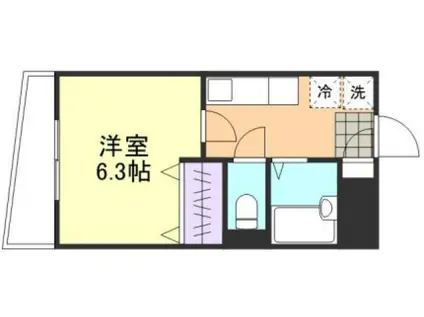 サンライズ玉島2号棟(1K/1階)の間取り写真