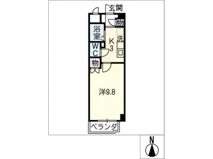 アメニティ堀越(1K/2階)の間取り写真