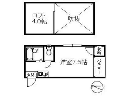 コーポMIYAKO(ワンルーム/2階)の間取り写真