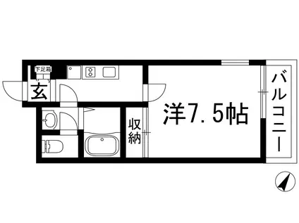 クレイノ清都3(1K/1階)の間取り写真