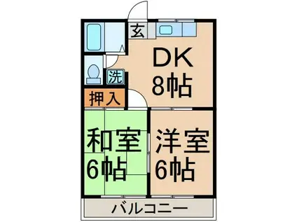グレースマンション(2DK/2階)の間取り写真