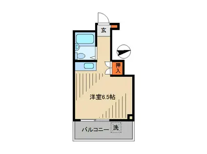 パークサイド矢沢(ワンルーム/2階)の間取り写真