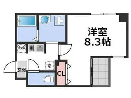 鶴橋末広ビルII(1K/6階)の間取り写真