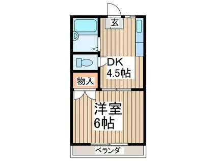 コーポ・トヨトミ(1DK/2階)の間取り写真