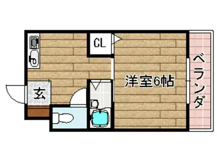 津之江パークハイツ2号館(1K/4階)の間取り写真