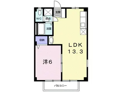 エステートヤマダA(1LDK/1階)の間取り写真