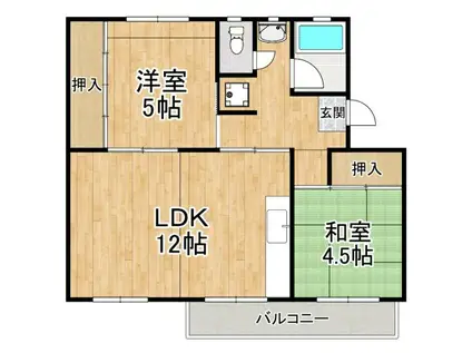 泉北桃山台第2団地 36棟(2LDK/3階)の間取り写真