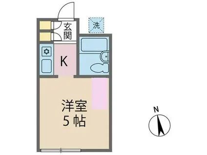 アップルハウス三ツ沢B(ワンルーム/1階)の間取り写真