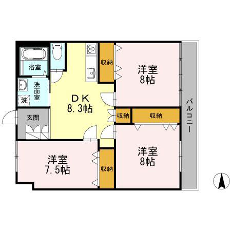 J-HOUSE杉田(3DK/1階)の間取り写真