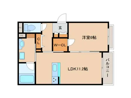 グラン アミューズ(1LDK/2階)の間取り写真