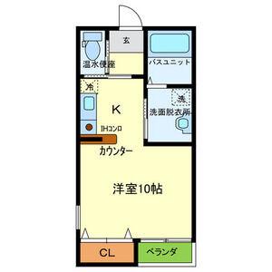 グランシャリオ山本通II(ワンルーム/1階)の間取り写真