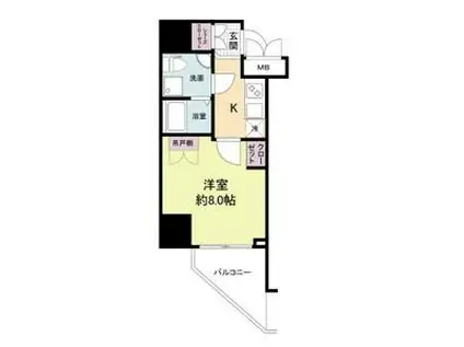 セレニテ福島アリア(1K/4階)の間取り写真