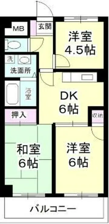 大川マンション 1階階 間取り