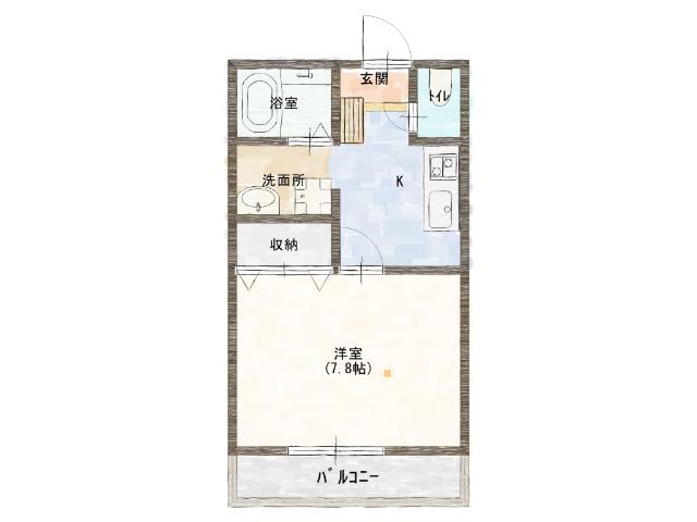 SKハウス(1K/2階)の間取り写真