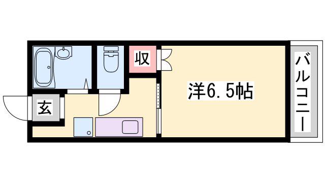 AIAI1Kハイツ(1K/2階)の間取り写真