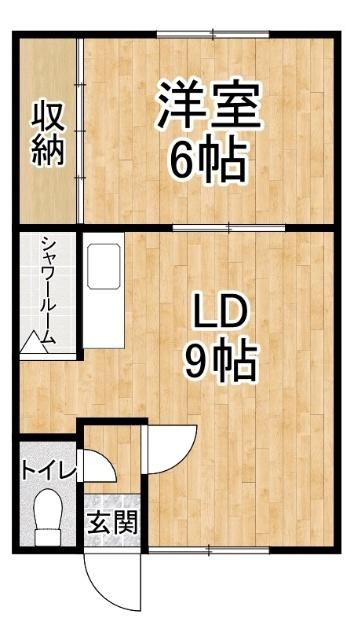 ひばりハイツ(1DK/2階)の間取り写真