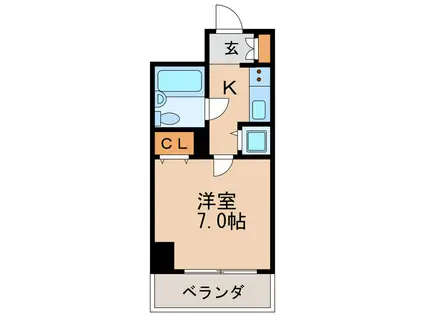 ライオンズマンション橦木(1K/7階)の間取り写真