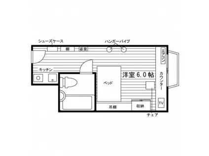 学生会館 リヴェール エキキタ(ワンルーム/5階)の間取り写真
