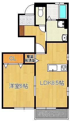 グレイス上の原(1LDK/1階)の間取り写真