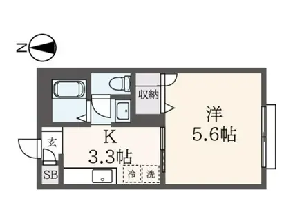 グランシード21(1K/1階)の間取り写真