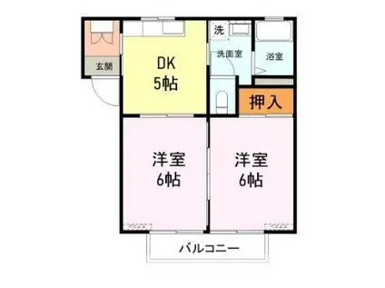 ファミール伊吹(2DK/1階)の間取り写真