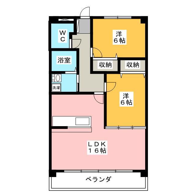 フォレストパークDIO(2LDK/1階)の間取り写真