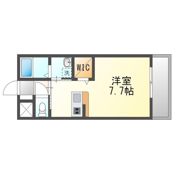 グランデュール安里(1K/8階)の間取り写真