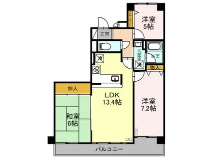 泉が丘グリーンマンション(3LDK/5階)の間取り写真