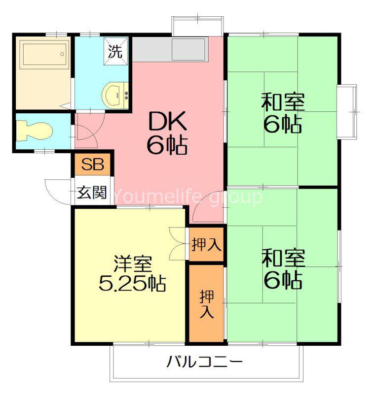 メゾンサンライトII(3DK/2階)の間取り写真