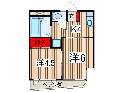 メゾン・ド・マヤ(2DK/1階)の間取り写真