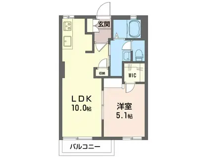 フレグランスよねやま(2K/2階)の間取り写真