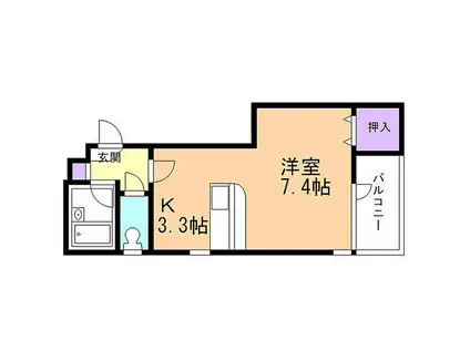 ノースコート18(1K/4階)の間取り写真