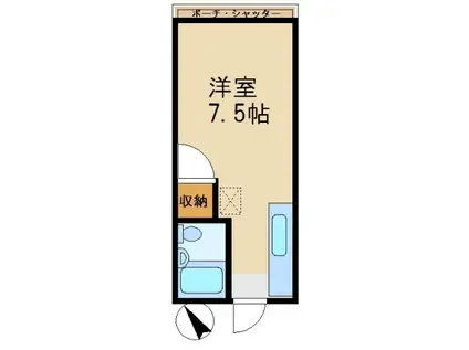 アヅマセントラルスクエア(ワンルーム/2階)の間取り写真