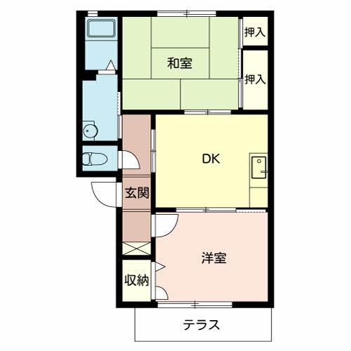 コンフォレスト(2DK/1階)の間取り写真
