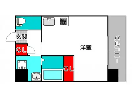 ブリリアントコートパーリオ(ワンルーム/6階)の間取り写真