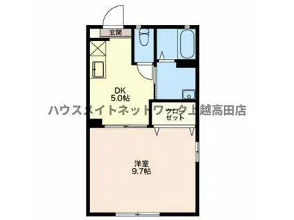 パストラル新光町III(1DK/2階)の間取り写真